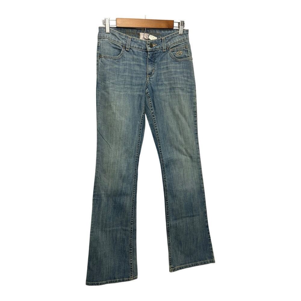Harley Davidson Jeans Women's 0 Tall Blue Contoured Bootcut Stretch